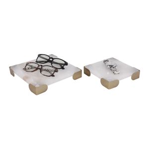 JANEVIEW SET OF 2 WHITE TRAY 2 (IN) 4