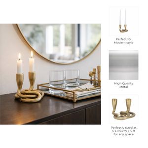 FLINTCREST GOLD CANDLE HOLDER 4 (IN) 9