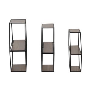 KEATONWOOD SET OF 3 BLACK WALL SHELF 22 (IN) 4