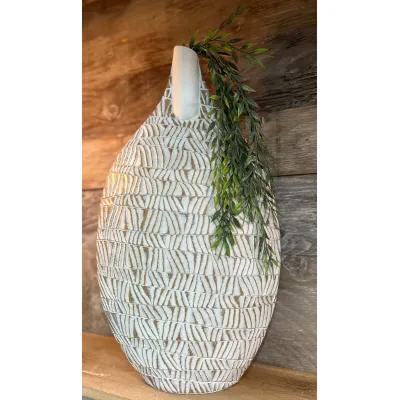 Flat Textured Vase  22in