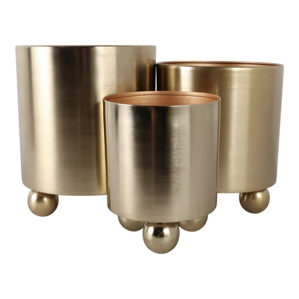 CLAYLAND SET OF 3 GOLD PLANTER 13 (IN)