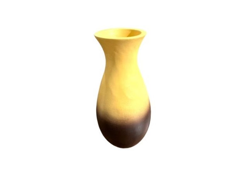 10" Hourglass Shaped Mango Wood Vase 1