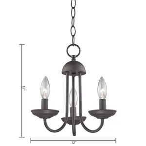 Montgomery 12'' Wide 3-Light Chandelier - Oil Rubbed Bronze 2