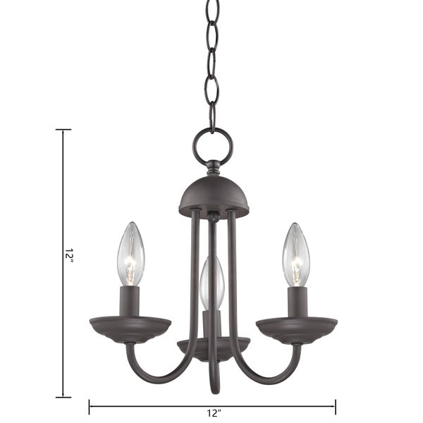 Montgomery 12'' Wide 3-Light Chandelier - Oil Rubbed Bronze