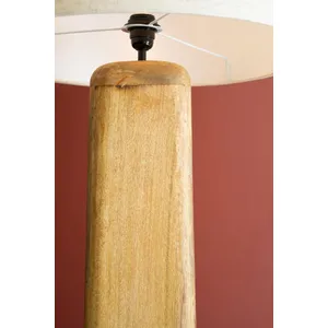 Wooden Floor Lamp with Fabric Shade 2