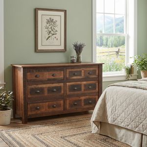 Barnwood Six Drawer Dresser - Premium Line 1