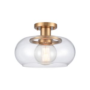 Clement 13'' Wide 1-Light Semi Flush Mount - Brushed Gold 1