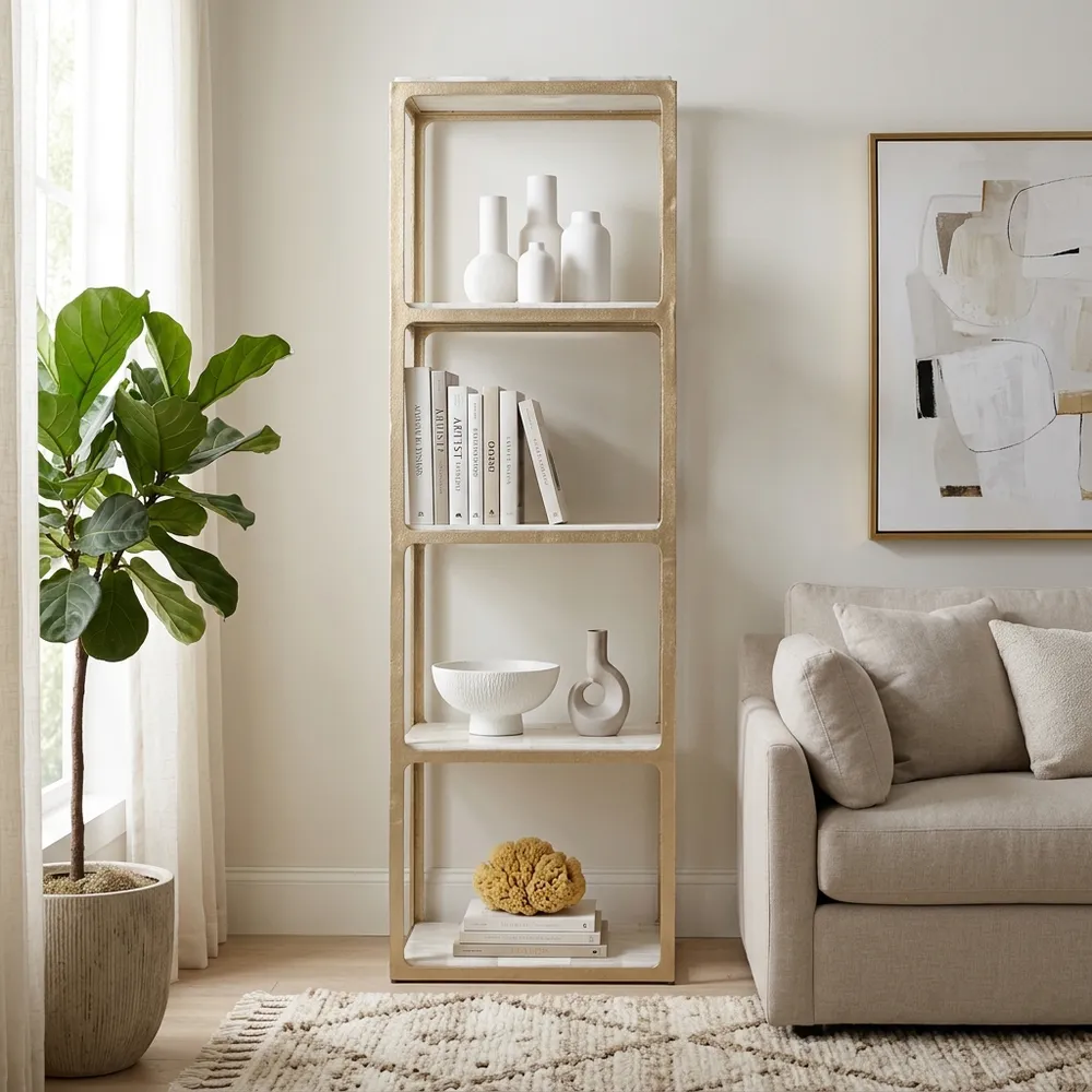 HATTONWAY WHITE ETAGERE 82 (IN)