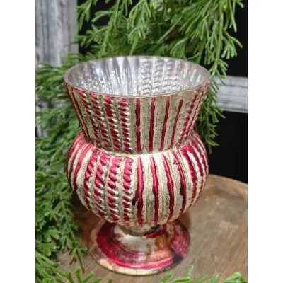 Candy Striped Planter 4x4x5.5in