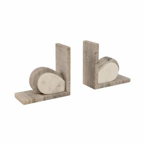 DAYTONVIEW SET OF 2 IVORY BOOKENDS 6 (IN) 4
