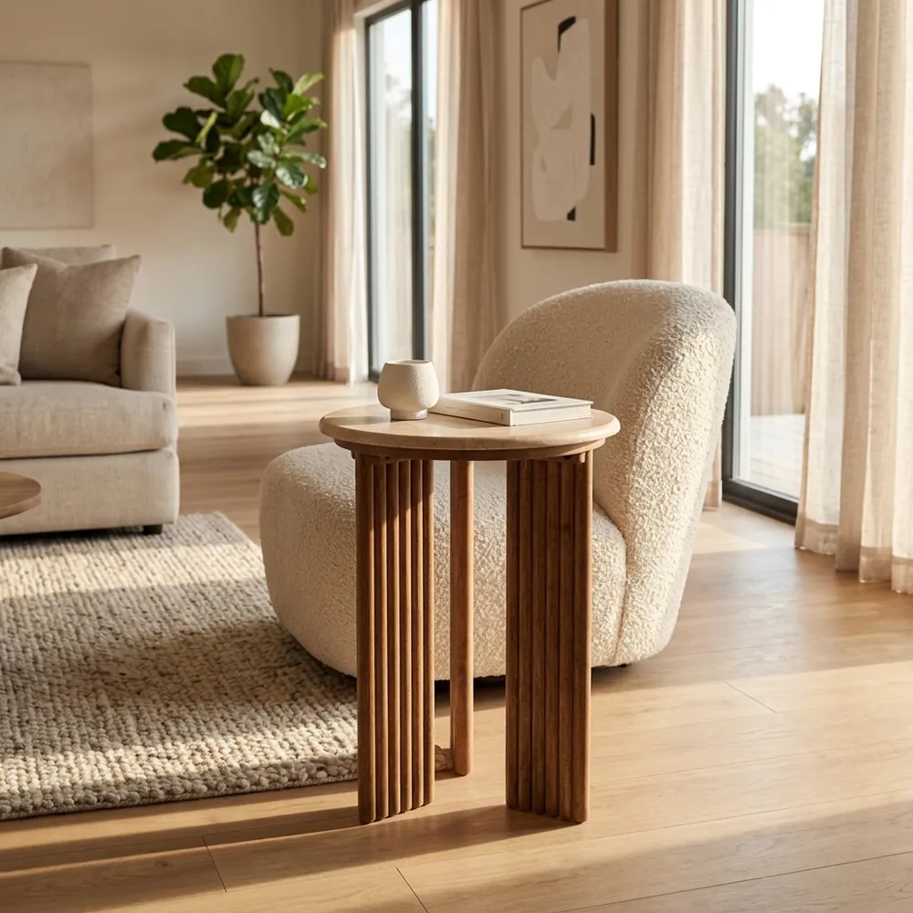 SKYLERROSE TAN TABLE 22 (IN)