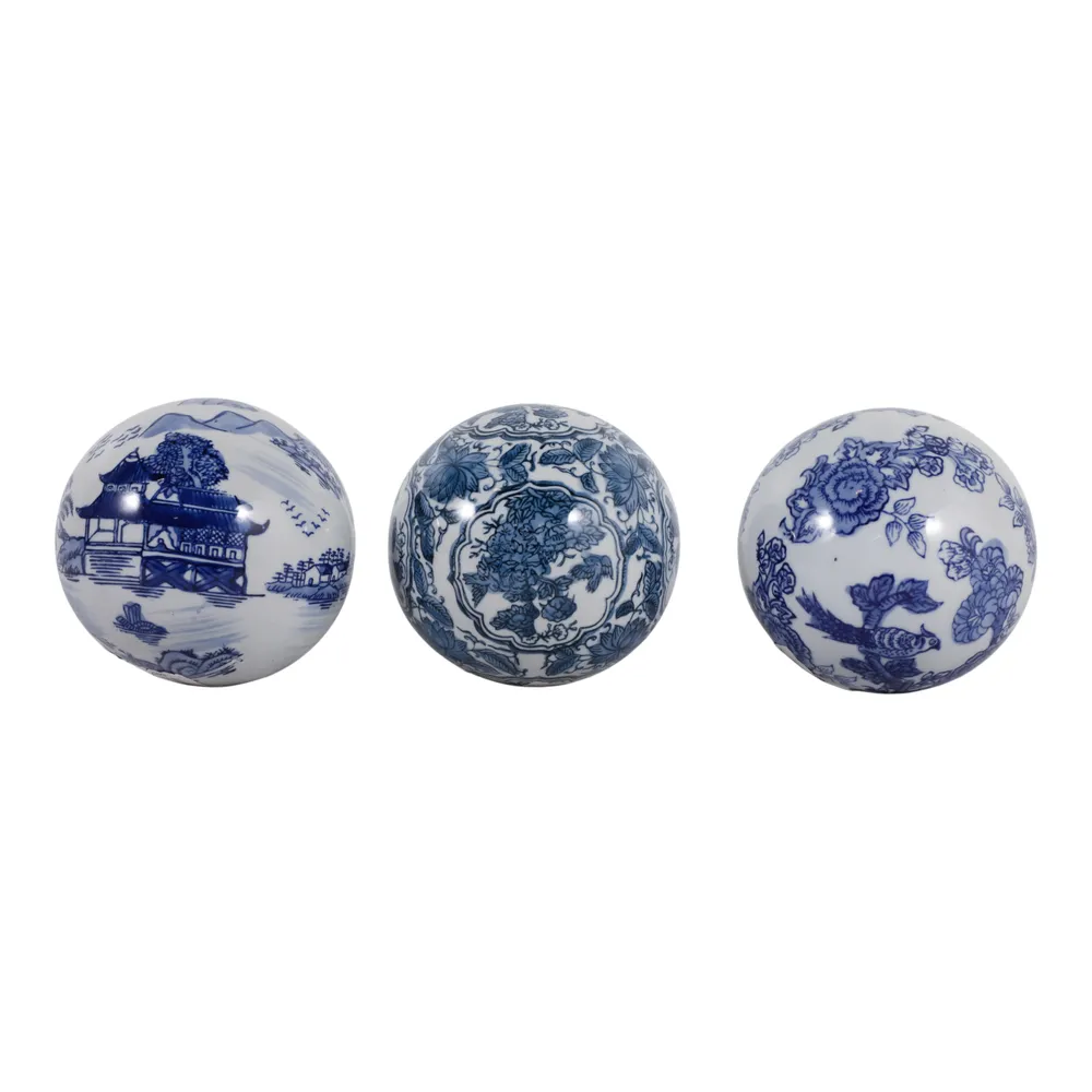 TRENTONSHAW SET OF 3 BLUE ORBS 5 (IN)
