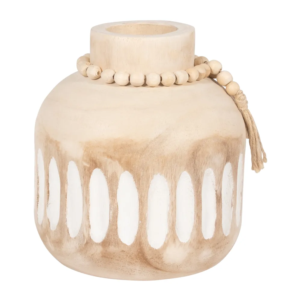 PEARLLAND BROWN VASE 8 (IN)