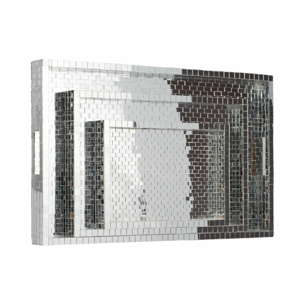 EVERTONCROSS SET OF 3 SILVER TRAY 2 (IN)