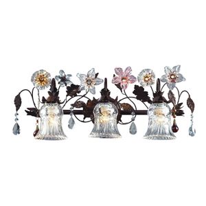Cristallo Fiore 26'' Wide 3-Light Vanity Light - Deep Rust 1