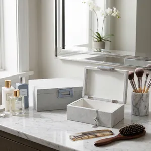 HAMMONDRIDGE SET OF 2 WHITE BOXES 5 (IN) 11