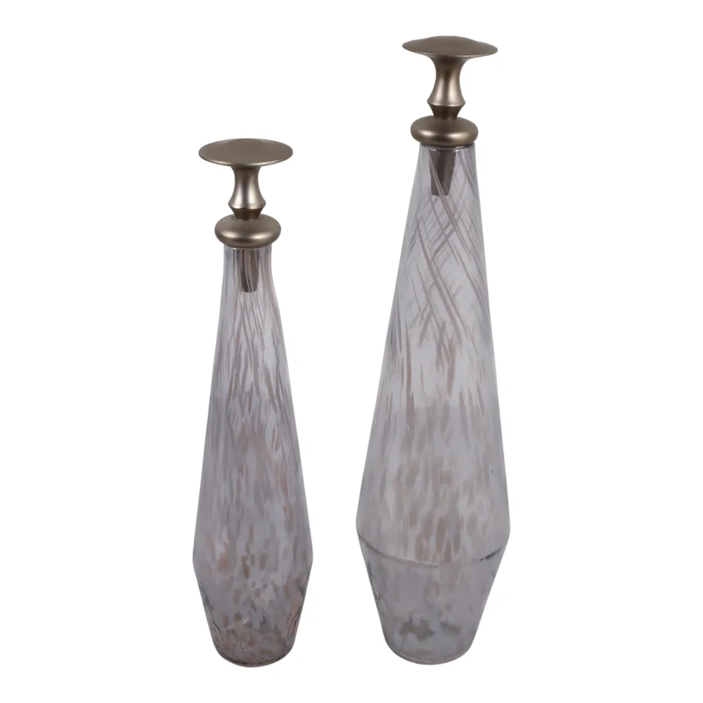 MORTONWELL SET OF 2 WHITE JARS 19 (IN)