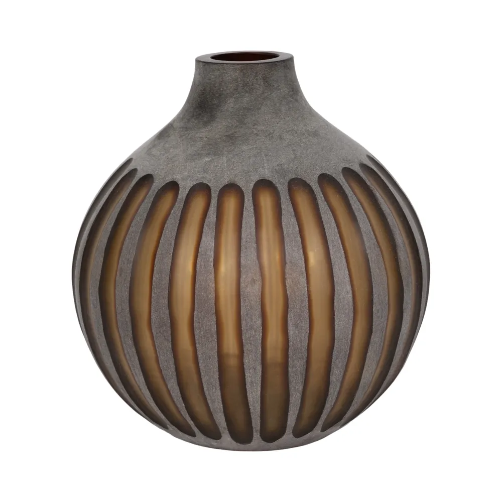 HAMDENSIDE GRAY GLASS VASE 12 (IN)