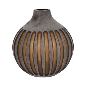 HAMDENSIDE GRAY GLASS VASE 12 (IN) 4