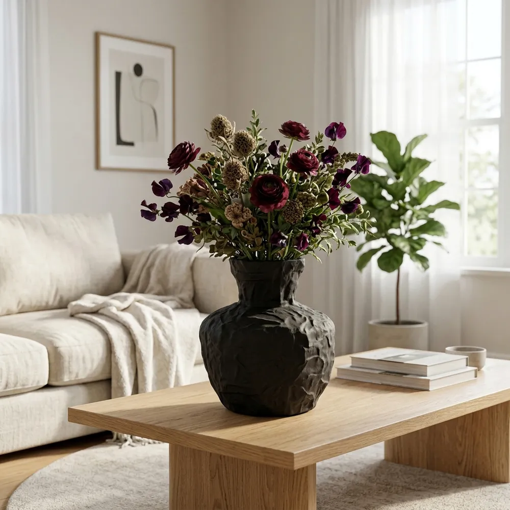 DUNLAPCLIFF BLACK VASE 11 (IN)