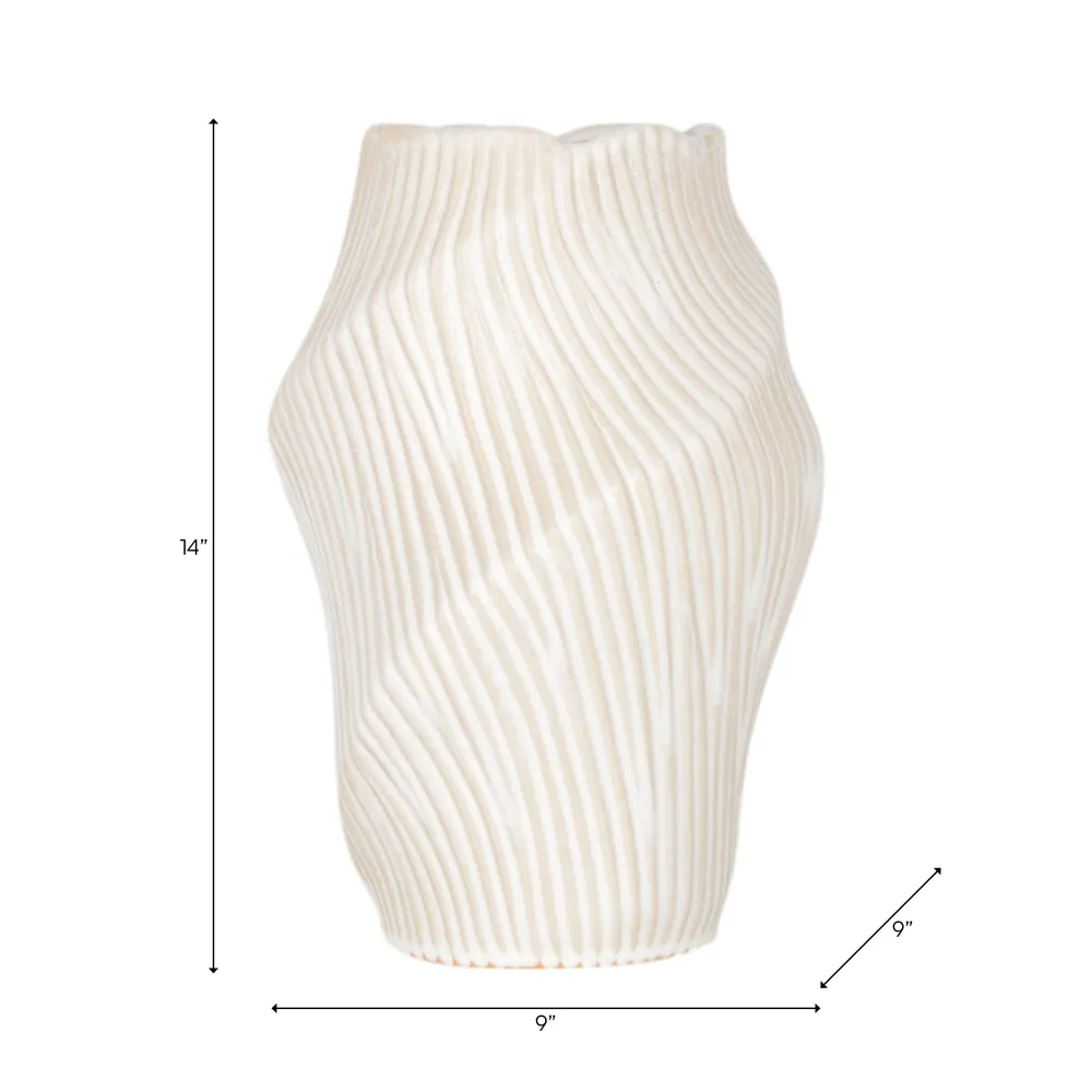 DORSEYSTONE CREAM VASE 14 (IN)