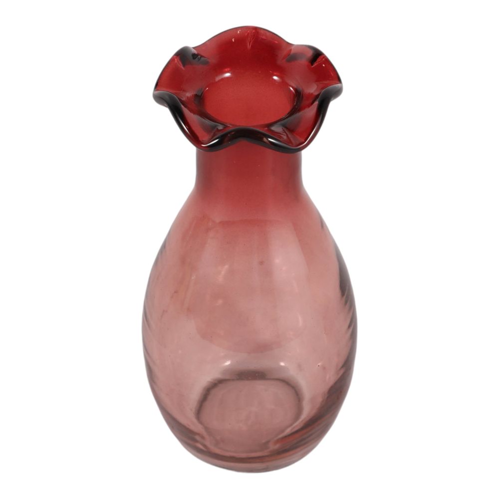 FOLEYWELL PINK GLASS VASE 7 (IN)