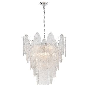 Frozen Cascade 26'' Wide 9-Light Chandelier - Polished Chrome 1