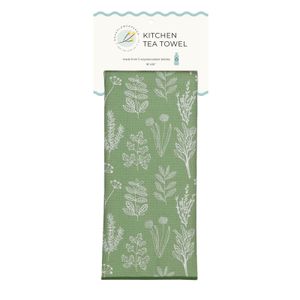 Herbs Green Eco Kitchen Tea Towel 5