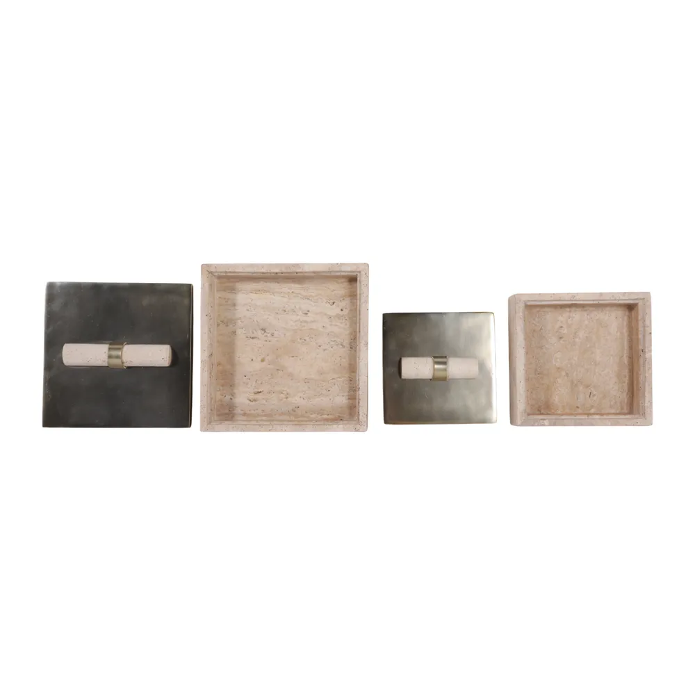 BAYARDWOOD SET OF 2 GOLD BOXES 4 (IN)