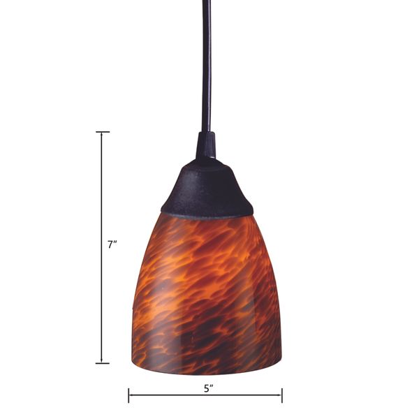 Classico 5'' Wide 1-Light Mini Pendant - Dark Rust with Espresso Glass