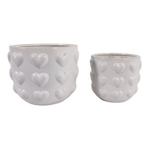 DRAPEROAK SET OF 2 IVORY PLANTER 10 (IN) 5