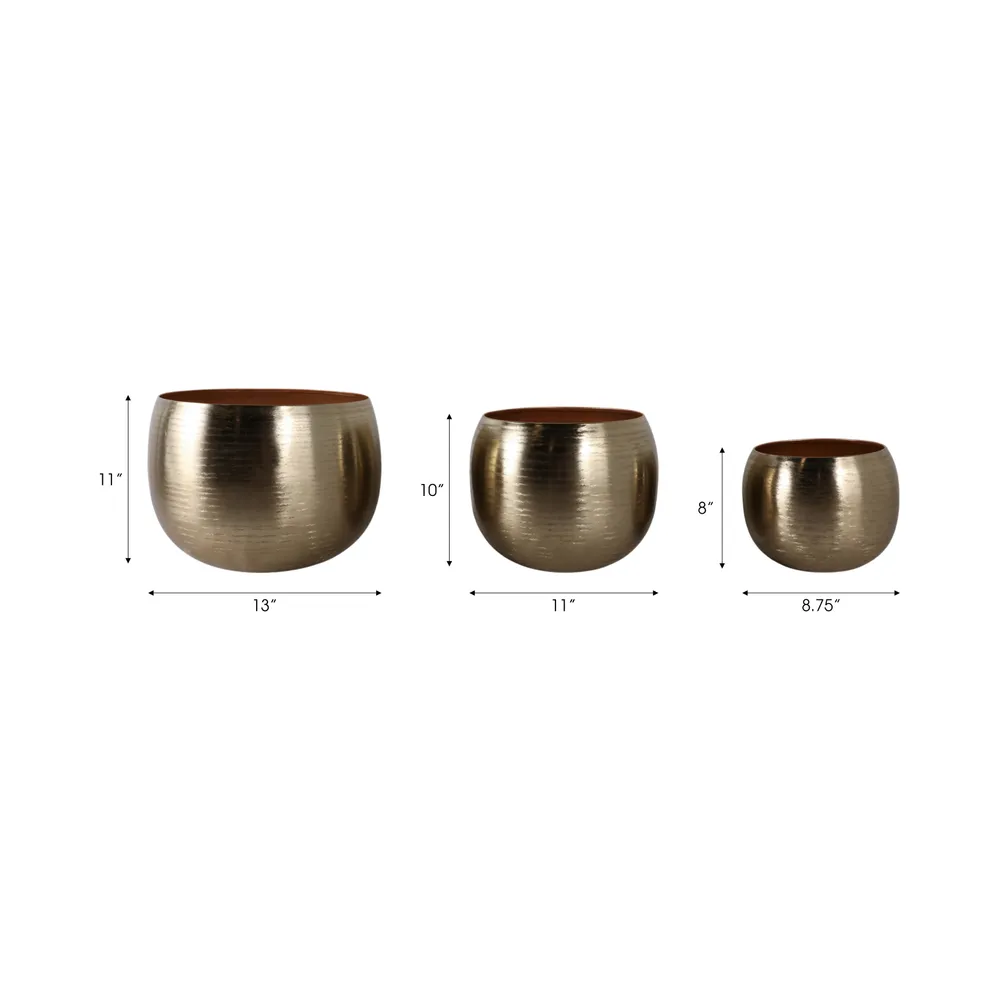 GLOVERTON SET OF 3 GOLD PLANTER 11 (IN)