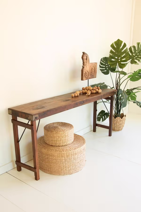 Antique Wooden Folding Console Table