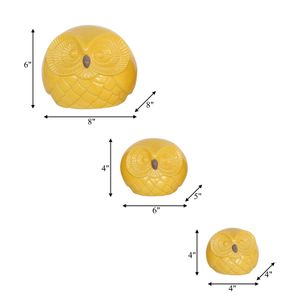 FOSTERWELL SET OF 3 YELLOW DECOR 6 (IN) 8