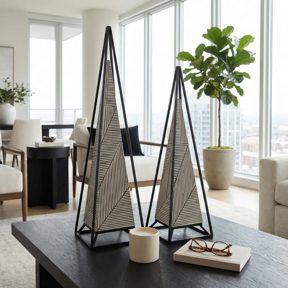 CLARACROSS SET OF 2 BLACK DECOR 26 (IN)