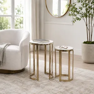 PEARLBEACH SET OF 2 WHITE TABLE 23 (IN) 12