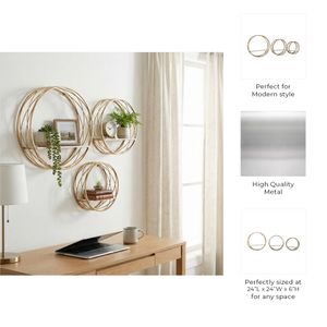 HAMPTONMORE SET OF 3 WHITE WALL SHELF 6 (IN) 8