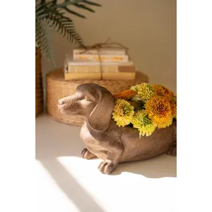 Cement Dachshund Planter 3