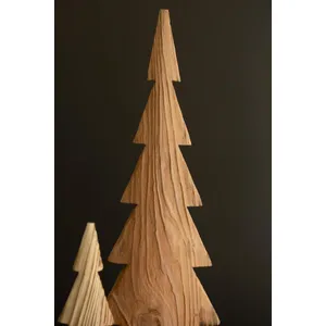 Set of 2 Fir Wood Christmas Trees 2