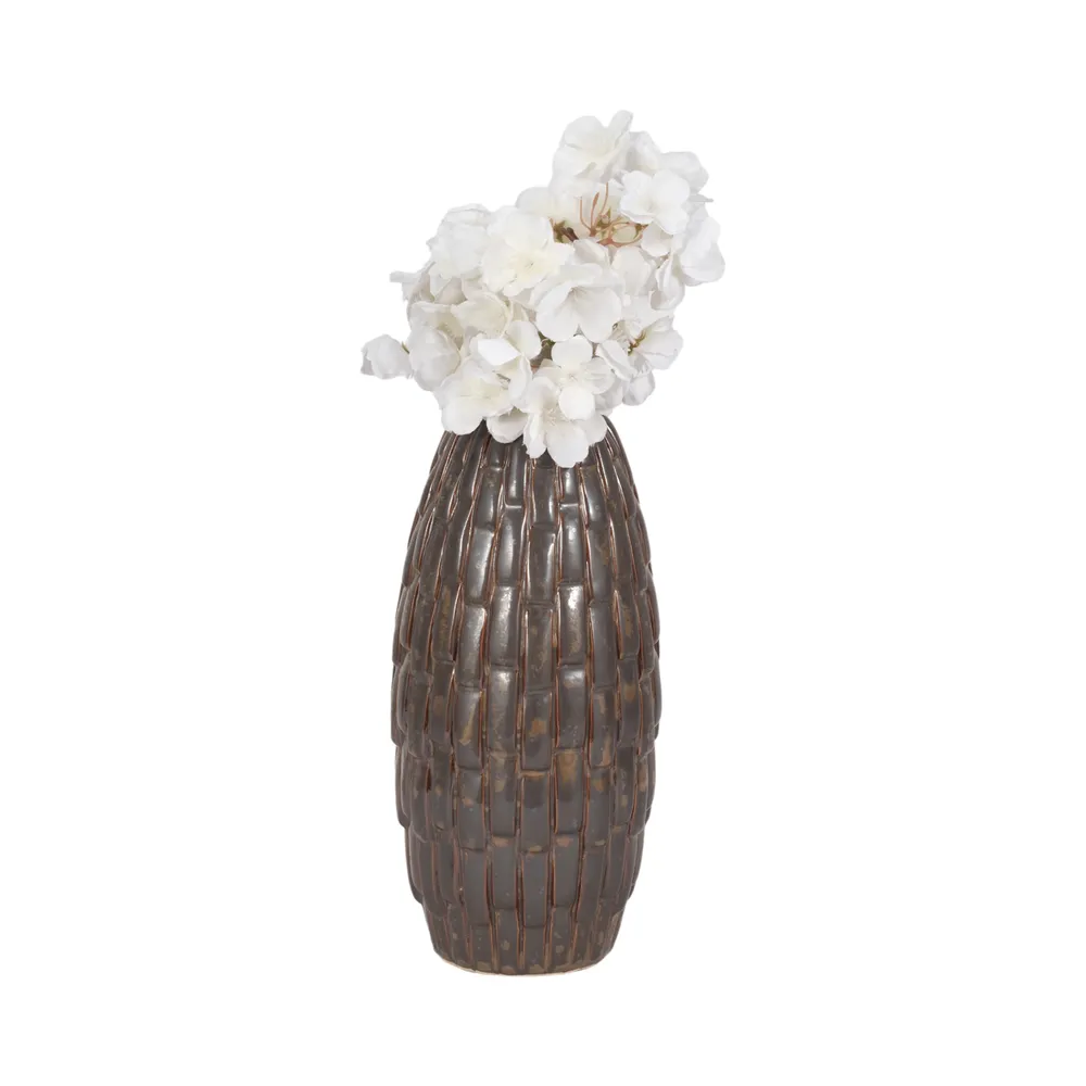 HAMDENROSE BROWN VASE 12 (IN)