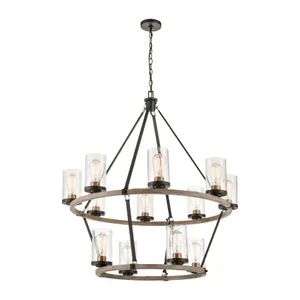 Geringer 36″ Wide 12-Light Chandelier - Charcoal 1