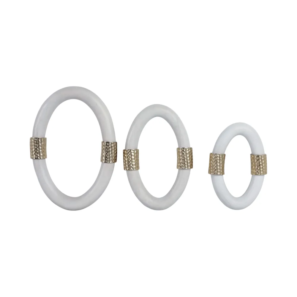WESTONSHAW SET OF 3 WHITE WALL SCULPTURES 14 (IN)