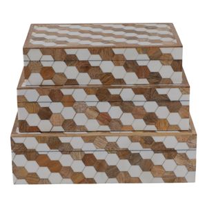 GALTONOAK SET OF 3 BROWN BOXES 4 (IN) 6