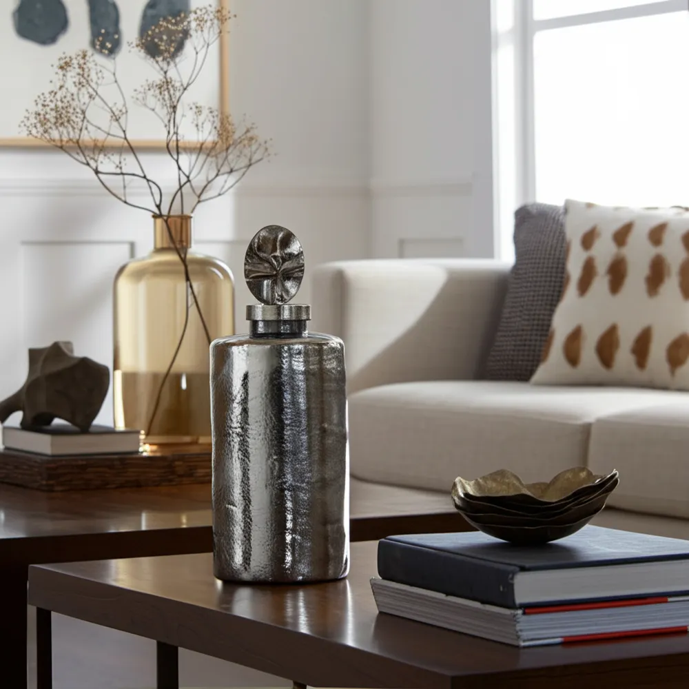 LANEWIND GRAY GLASS VASE 19 (IN)
