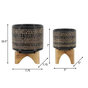 LANDONVIEW SET OF 2 BLACK PLANTER 11 (IN) 9
