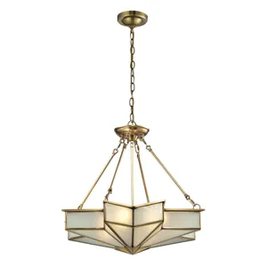 Decostar 25″ Wide 4-Light Chandelier - Brushed Brass 1