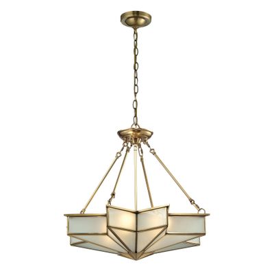 Decostar 25″ Wide 4-Light Chandelier - Brushed Brass