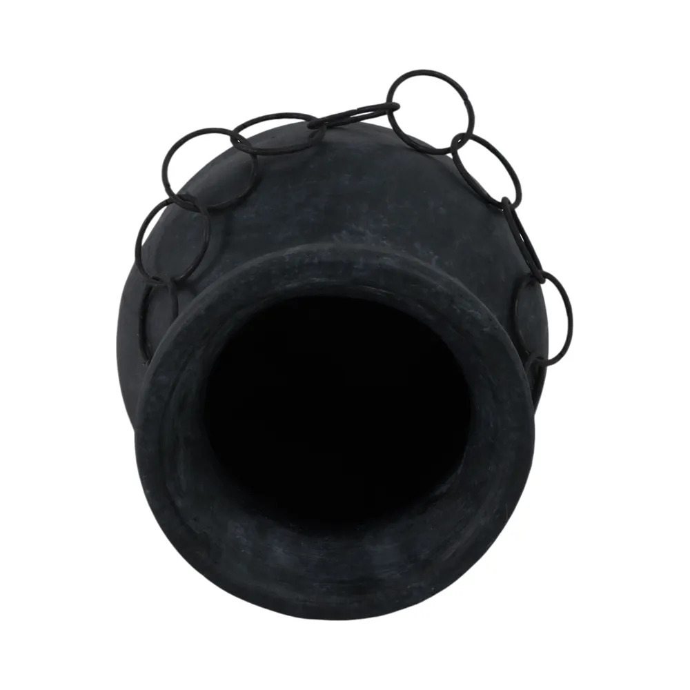 TILTONBEACH BLACK VASE 10 (IN)