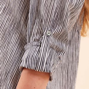 Suri Black Cotton Button Down Beach Tunic 8