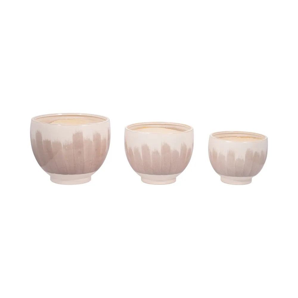 DASHSHAW SET OF 3 WHITE PLANTER 11 (IN)